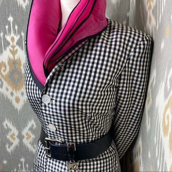 Ralph Lauren Spring Runway 2000 Black & White Gingham Silk Shantung Jacket - Picture 11 of 16